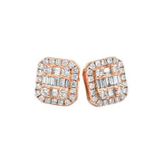 Baguette and Round Diamond Earrings