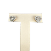 Heart Round and Baguette Diamond Earrings