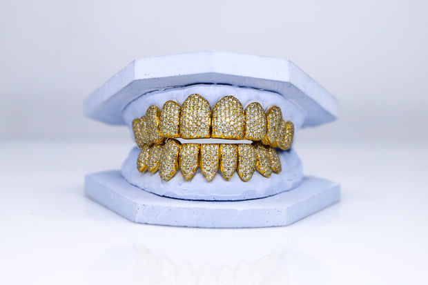 Honeycomb-Set Diamond Grillz VVS Clarity