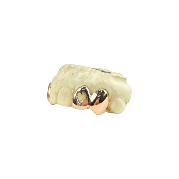 Custom Heart Cut Out Gold Grillz