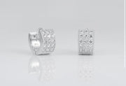 Three Row Diamond Huggie Earrings