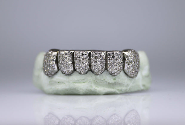 Honeycomb-Set Diamond Grillz SI Clarity