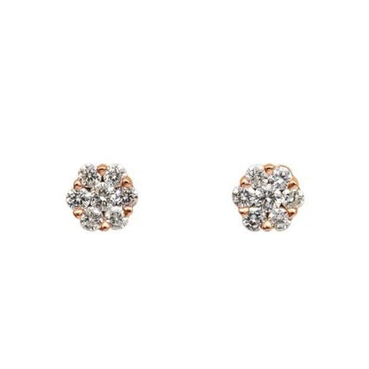 Large Diamond Flower Cluster Earrings