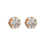 Large Diamond Flower Cluster Earrings