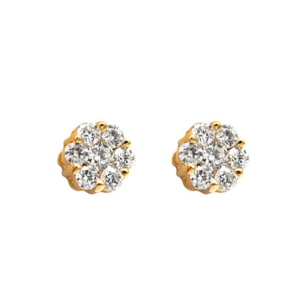 Large Diamond Flower Cluster Earrings