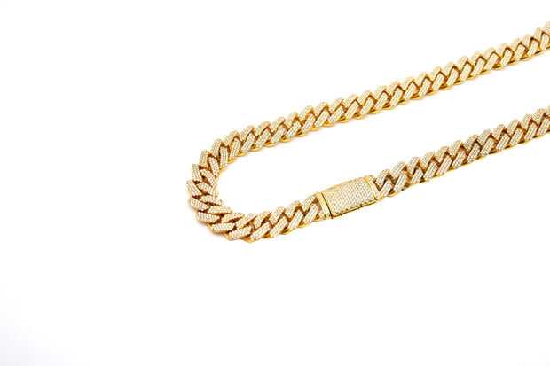 16mm Yellow Gold Diamond Cuban