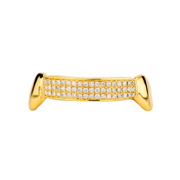 Custom Three Row Diamond Bar Grillz