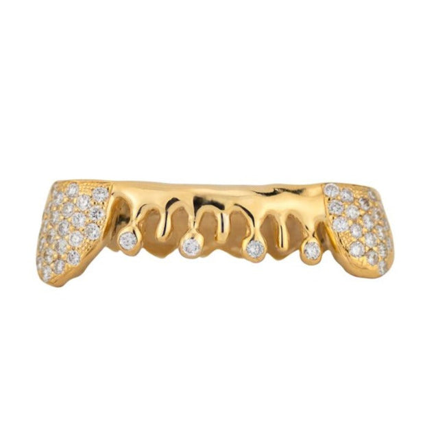 Custom 6 piece Diamond Drip Grillz with Diamond Fangs – VVS Grillz