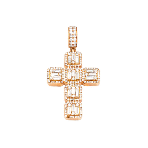 Custom Baguette Cross Pendant