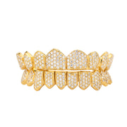 Custom Si1 Clarity Hand Set All Natural Diamond Grillz (Zigzag/Honeycomb setting)